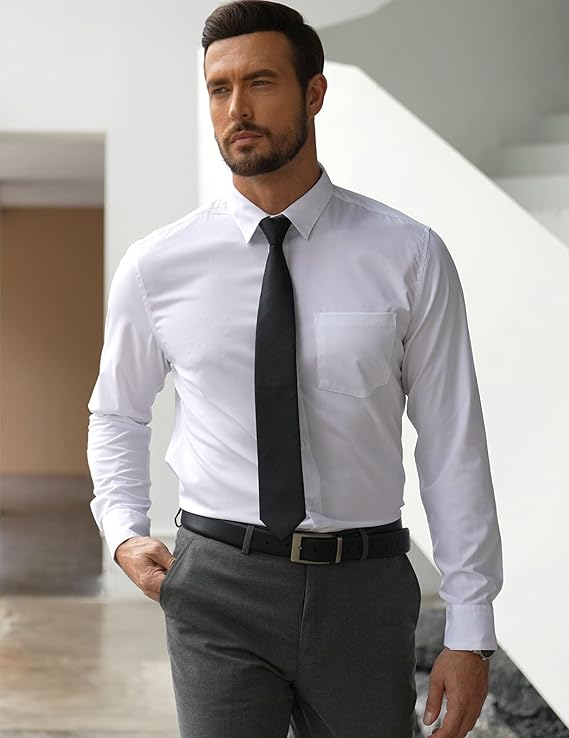 COOFANDY Men's Long Sleeve Muscle Fit Dress Wrinkle-Free Button Down Business Casual Shirts