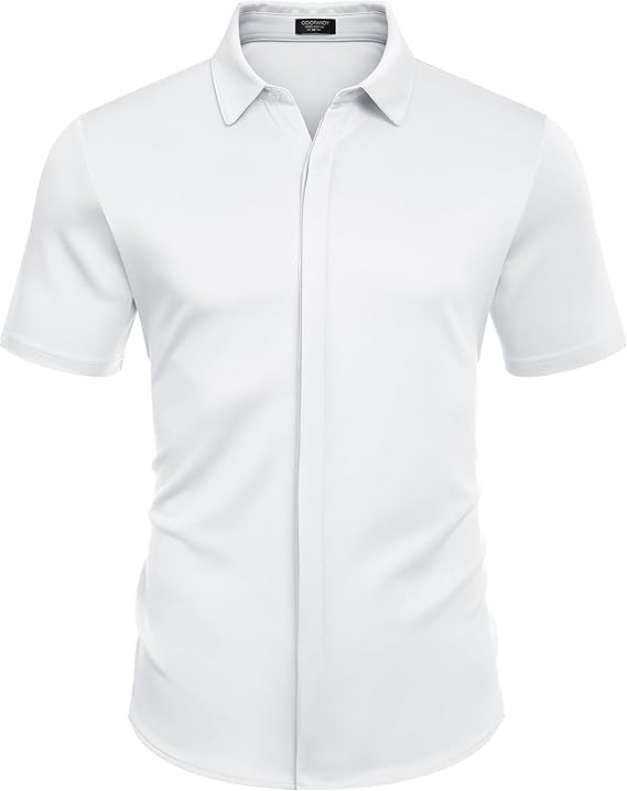 COOFANDY Mens Short Sleeve Wrinkle Free Shirt Casual Button Down Shirt Summer Dress Shirt