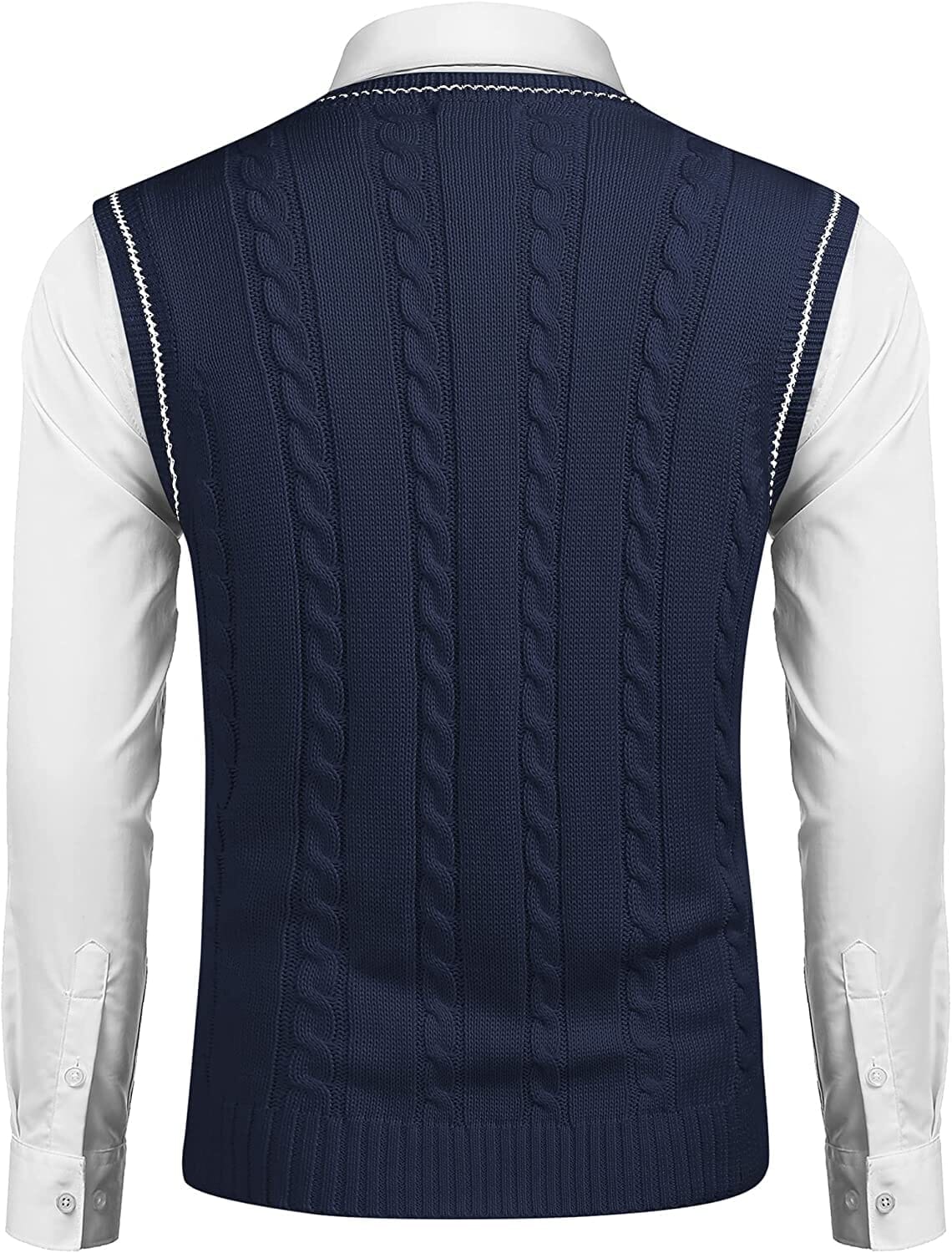 V Neck Sleeveless Knitted Pullover Vest Sweater (US Only) Vest COOFANDY Store