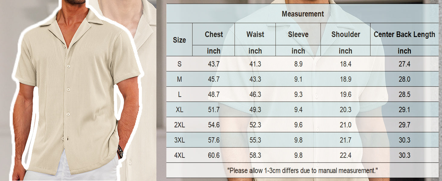 COOFANDY Men's Casual Button Down Shirts Short Sleeve Regular Fit Fashion Camp Beach Shirts Tops