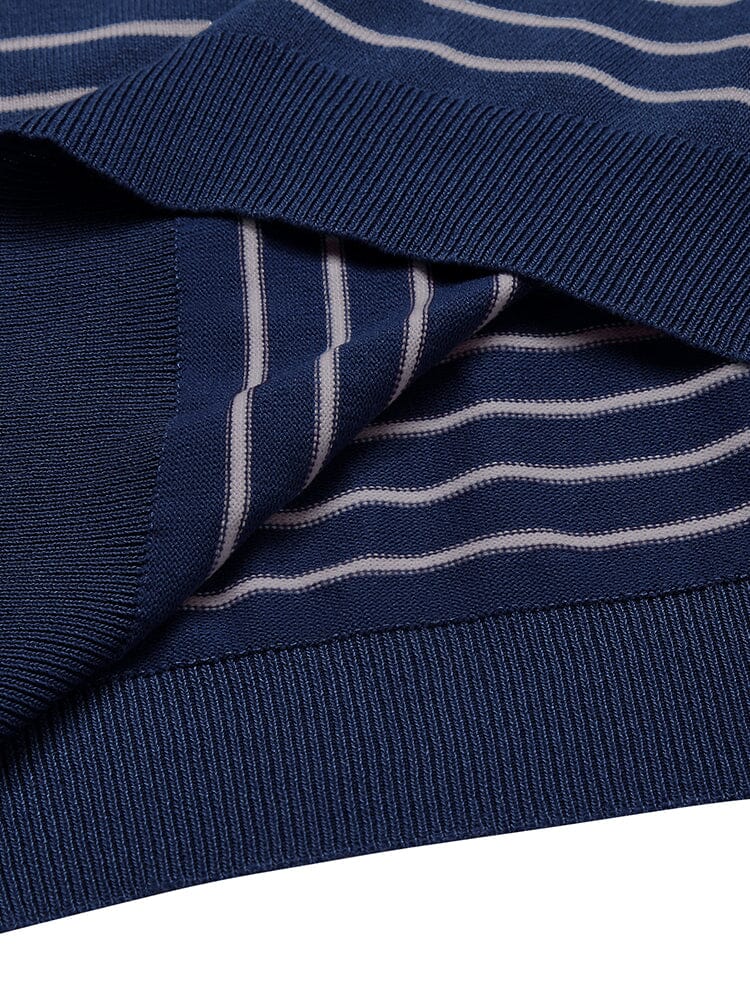 Casual Stripe Knit Polo Shirt (US Only) Shirts & Polos coofandy