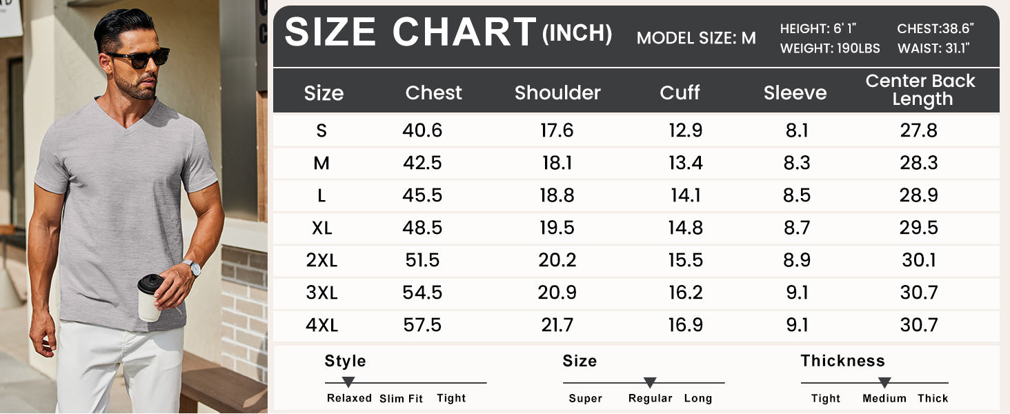 COOFANDY Men's T Shirts Short Sleeve Classic V Neck T-Shirt Casual Summer Basic Tee Shirt