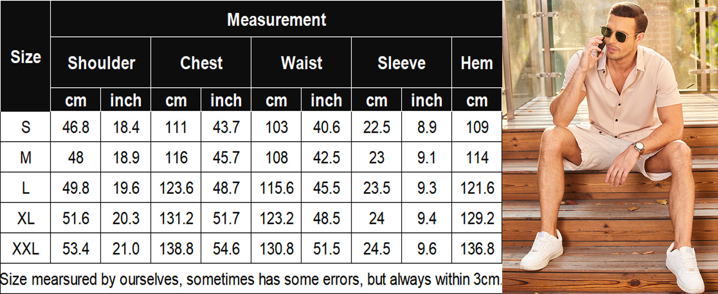 COOFANDY Men's Short Sleeve Casual Button Down Shark Shirts Wrinkle Free Untucked Shirt Summer Stretch Dress Shirts