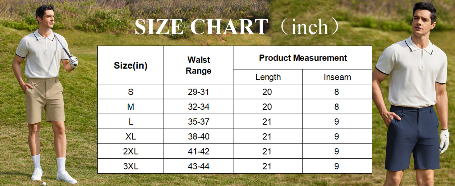 COOFANDY Men's Golf Shorts 8 Inch Lightweight Quick Dry Casual Dress Shorts Hiking Travel Shorts with Pockets