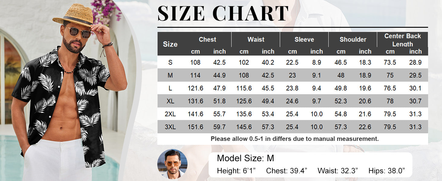 COOFANDY Mens Hawaiian Shirts Short Sleeve Button Down Aloha Shirts Summer Vacation Beach Shirts