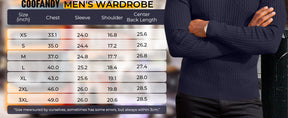 COOFANDY Men's Slim Fit Turtleneck Sweater Casual Twist Patterned Pullover Knitted Sweaters