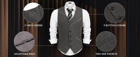 COOFANDY Men Casual Suit Vest Formal Dress Vest Slim Fit Waistcoat Business Wedding