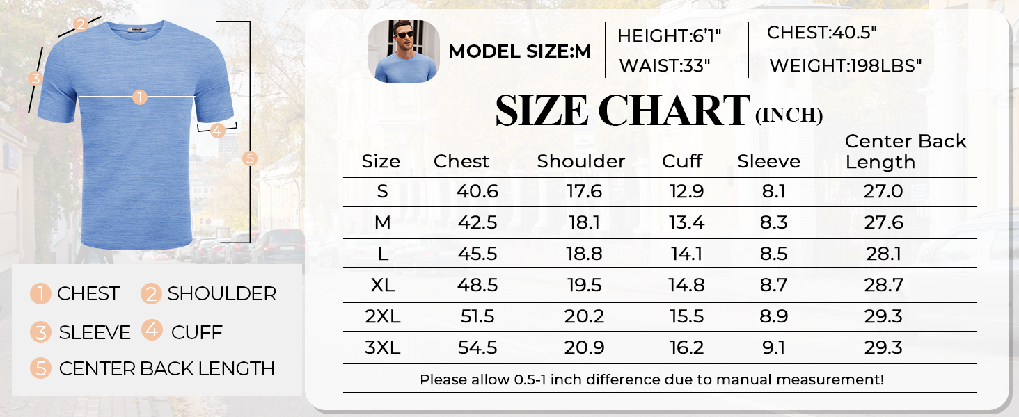 COOFANDY Mens Crew Neck T Shirt Short Sleeve Casual Summer Basic Tee Slim Fit Workout T-Shirt