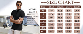 COOFANDY Mens Casual  Mock Turtleneck Sweater Short Sleeve
