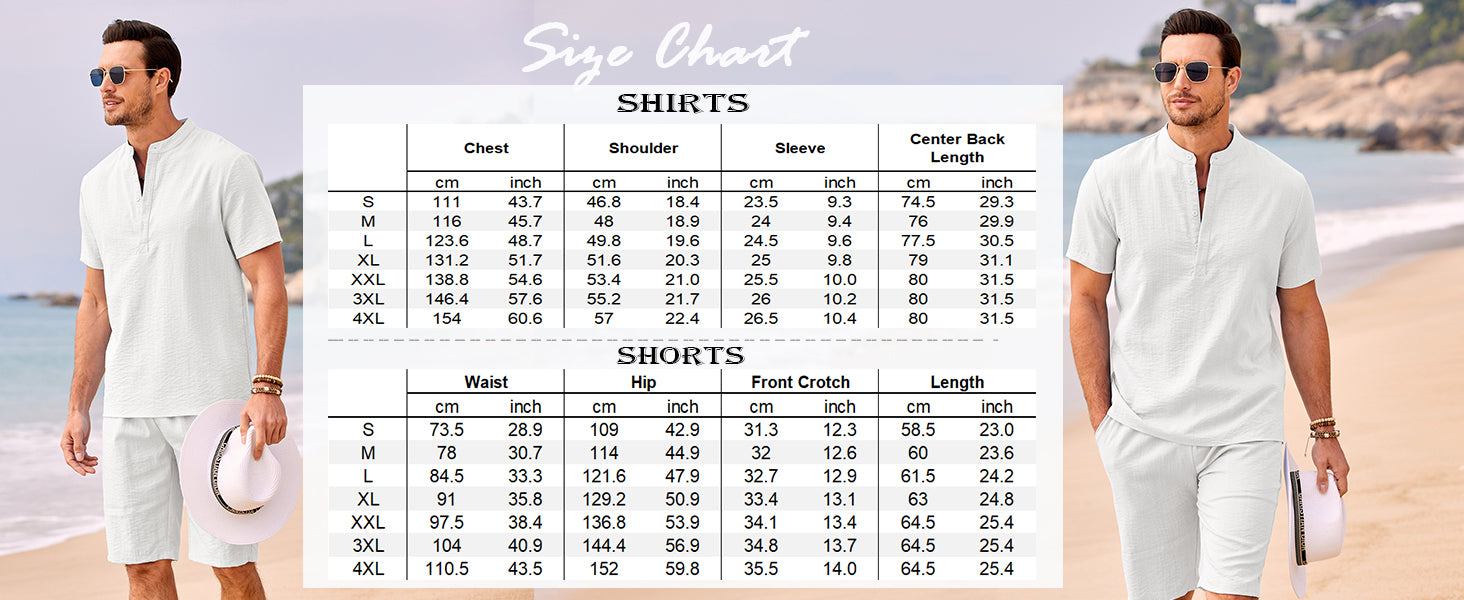 COOFANDY Men's 2 Pieces Linen Set Casual Henley Shirts Short Sleeve Beach Yoga Shorts Summer Pants Outfits