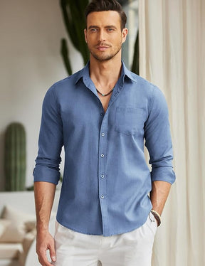 COOFANDY Men's Long Sleeve Button Down Casual Untucked Regular-Fit Oxford Dress Shirts