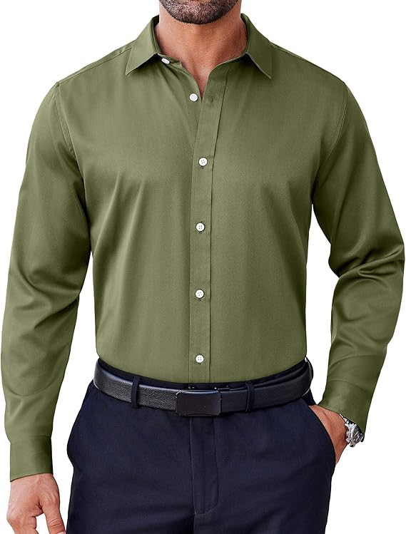 COOFANDY Mens Dress Long Sleeve Wrinkle Free Formal Business Casual Button Down Shirts