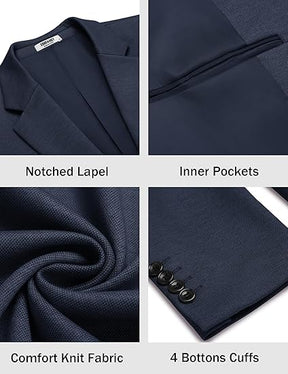 COOFANDY Men's Casual Knit Blazer Two Button Lightweight Sport Coats Suit Jacket