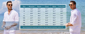 COOFANDY Men's Cotton Linen Henley T-Shirts Long Sleeve Hippie Casual Beach T-Shirts