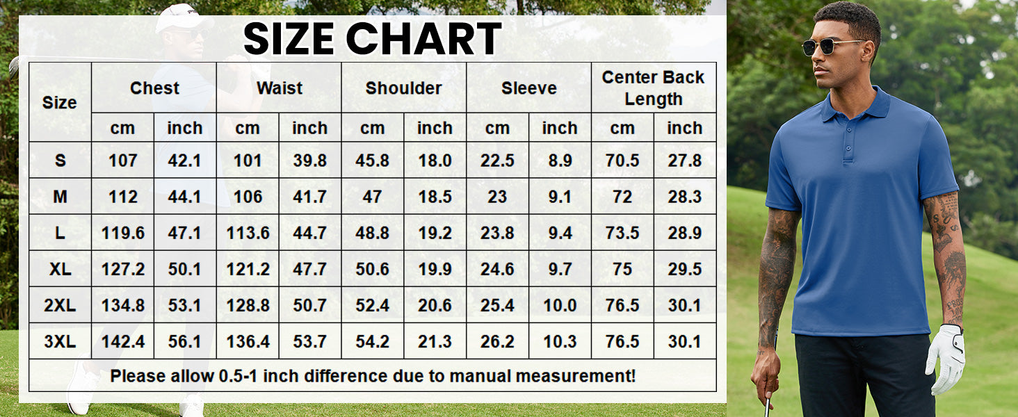 COOFANDY Men Polo Shirts Short Sleeve Quick Drying Athletic Collared Golf Shirts Moisture Wicking Tees