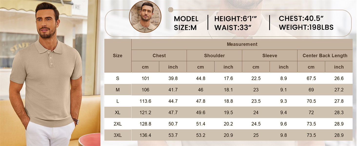 COOFANDY Mens Knit Polo Shirts Casual Short Sleeve Button Down Polo Shirt Classic Golf Shirts