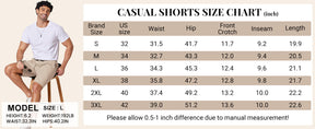 COOFANDY Mens Casual Shorts 9" Chino Cotton Shorts Summer Beach Drawstring Shorts with Pockets