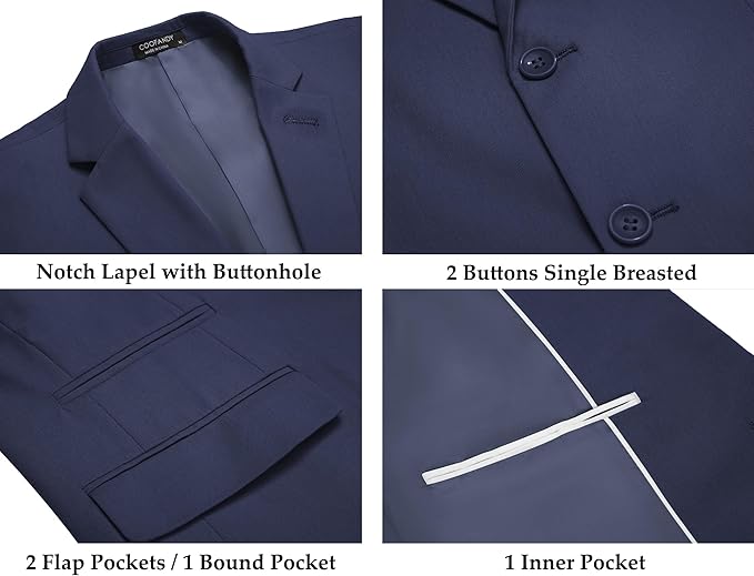 COOFANDY Men's 2 Piece Linen Suits Set Regular Fit Casual Lightweight Blazer Jacket and Pants