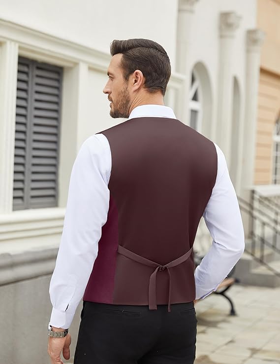 COOFANDY Men's Suit Vest Slim Fit Business Formal Waistcoat Casual Dress Vest