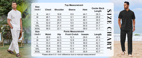 COOFANDY Men's 2 Piece Cotton Sets Casual Short Sleeve Henley Shirts and Beach Pants with Pockets Summer Vacation Outfits