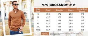 COOFANDY Men's Quarter Zip Up Pullover Slim Fit Lightweight Mock Neck Long Sleeve Sweaters