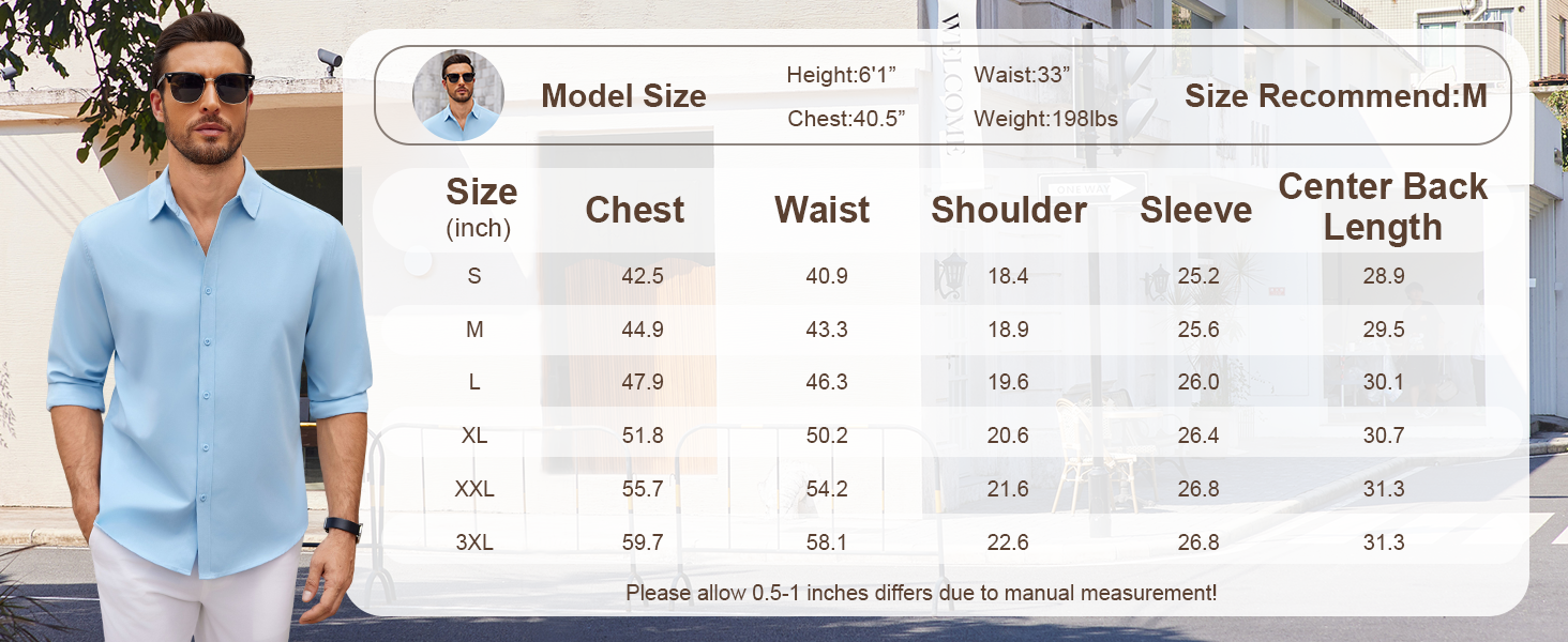 COOFANDY Men's Long Sleeve Button Down Shirts Casual Untucked Dress Shirt Beach Wedding Shirts