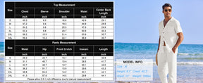 COOFANDY Men 2 Piece Linen Outfit Beach Button Down Shirt Casual Loose Pant Sets