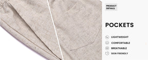 COOFANDY Men's Linen Shorts Casual Elastic Waist Drawstring Summer Beach Shorts