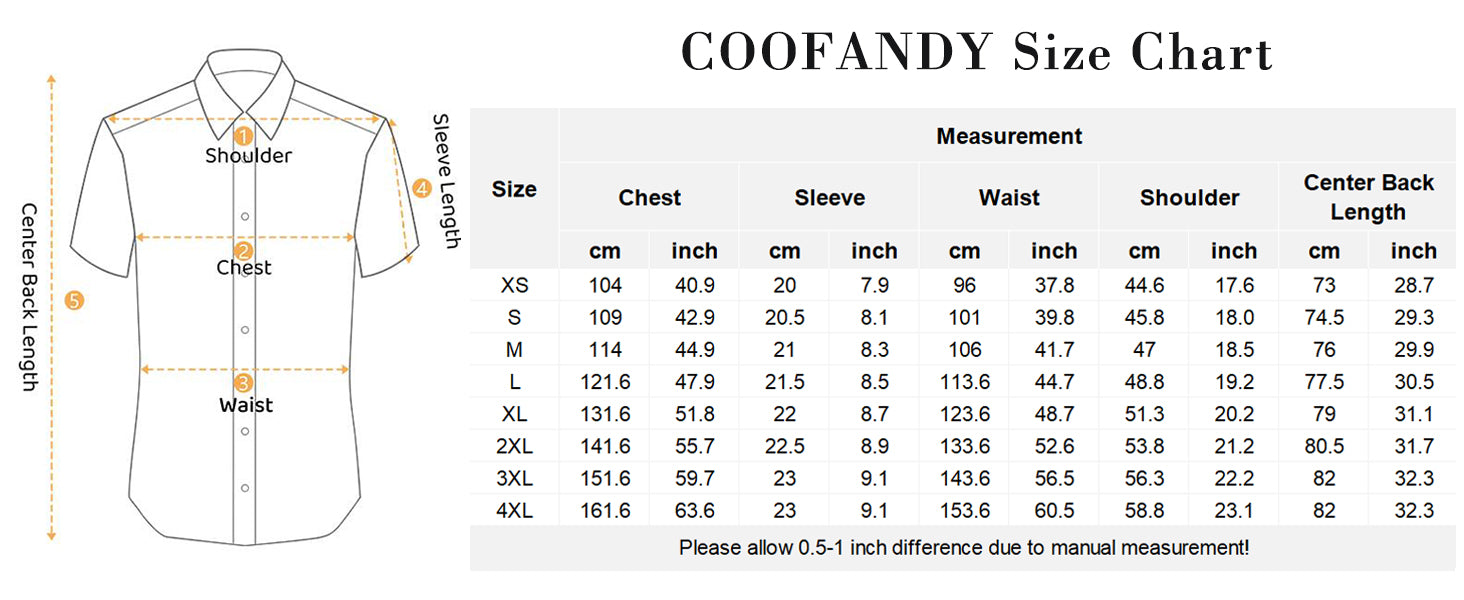 COOFANDY Men's Button Down Short Sleeve for Men Summer Business Casual Dress Shirt