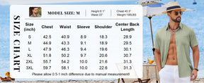 COOFANDY Mens Button Down Shirt Short Sleeve Casual Shirts Summer Beach Wedding Linen Shirt with Pocket