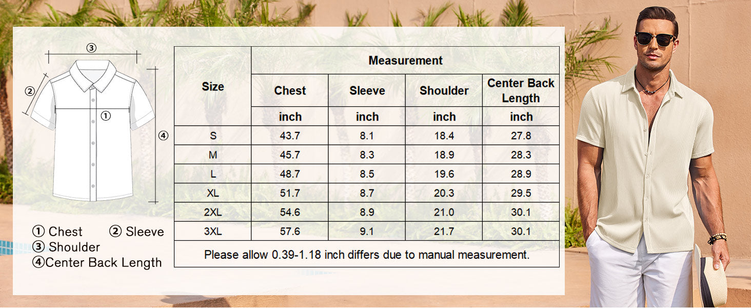 COOFANDY Men's Casual Shirts Short Sleeve Button Down Shirt for Men Wedding Beach Fashion Shirt