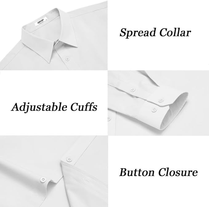 COOFANDY Mens Dress Shirts Long Sleeve Casual Button Down Shirts Formal Business Shirt