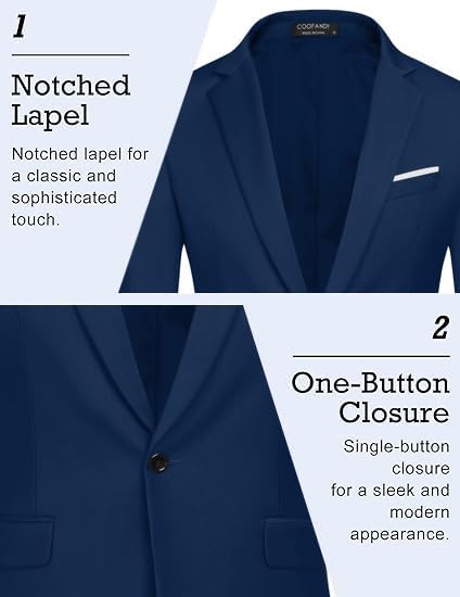 COOFANDY Men's Slim Fit Casual Blazers Lightweight Sport Coats One Button Suit Jackets