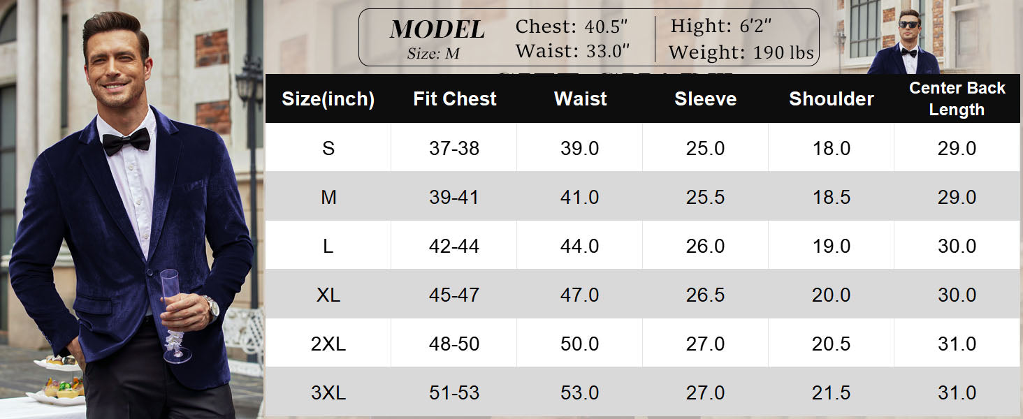 COOFANDY Men's Velvet Blazer Notched Lapel Velour Suit Jacket One Button Tuxedo Jackets for Wedding Prom Party Dinner