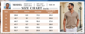 COOFANDY Men's Short Sleeve Knit Shirt Casual Button Down Shirt Vintage Summer Beach Vacation Tops