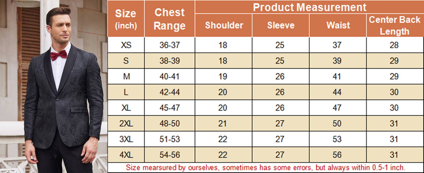 COOFANDY Mens Floral Tuxedo Jacket Paisley Shawl Lapel Suit Blazer Jacket for Dinner,Prom,Wedding