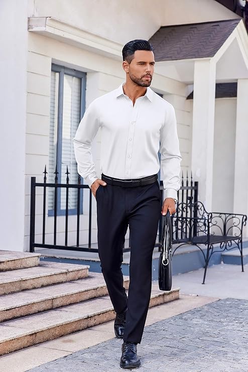 COOFANDY Mens Dress Long Sleeve Wrinkle Free Formal Business Casual Button Down Shirts