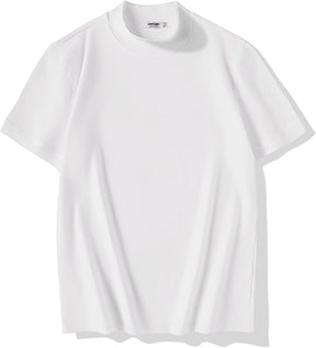 COOFANDY Mens Mock Turtleneck Shirts Casual Premium Cotton Short Sleeve Shirt Basic Half Neck T-Shirts