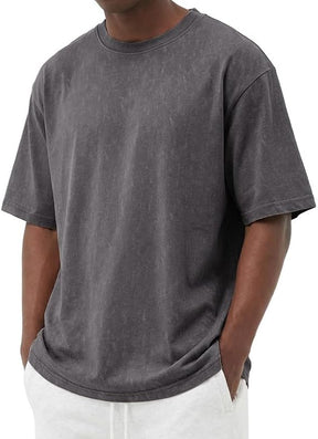 COOFANDY Men's Cotton T-Shirts Oversized Shirt Short Sleeves Streetwear Loose Fit Summer Tee Tops Washed Basic Unisex Shirts