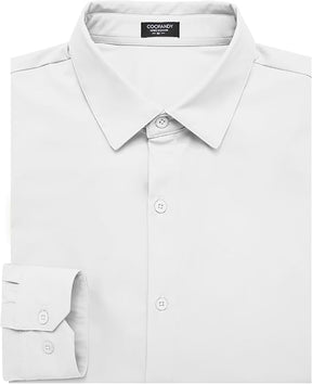 COOFANDY Men's Muscle Fit Dress Shirts Wrinkle Free Long Sleeve Button Down Shirt Stretch Business Shirt