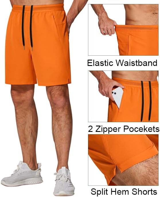 COOFANDY Men's 2 Pack Gym Workout Shorts 7 Inch Quick Dry Athletic Shorts Lightweight Running Shorts with Pockets