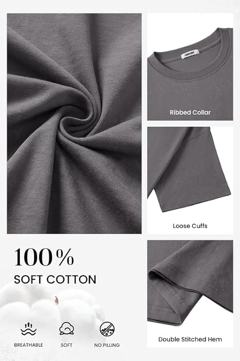 COOFANDY Men's Cotton T-Shirts Oversized Shirt Short Sleeves Streetwear Loose Fit Summer Tee Tops Washed Basic Unisex Shirts