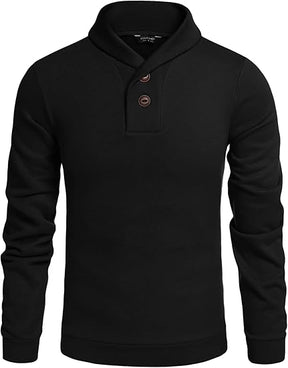 COOFANDY Men's Fashion Shawl Collar Pullover Casual Long Sleeve Knitted Sweater Sweatshirts