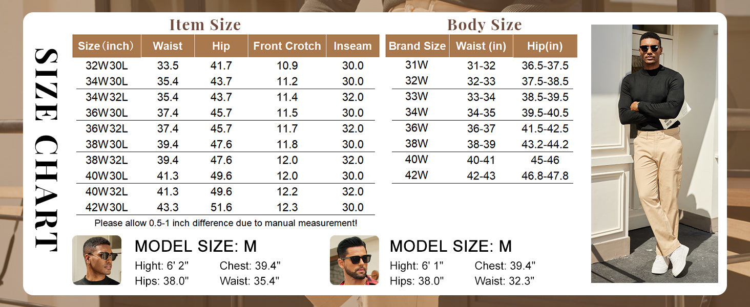 COOFANDY Mens Casual Pants Cotton Classic Fit Stretch Chino Pant Khaki Lightweight Work Dress Slacks