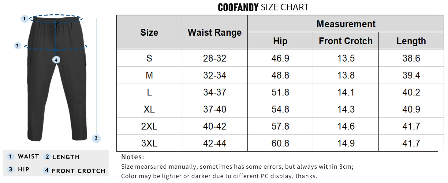 COOFANDY Mens Cargo Pants Relaxed Fit Casual Linen Pants Drawstring Sweatpants with 6 Pockets