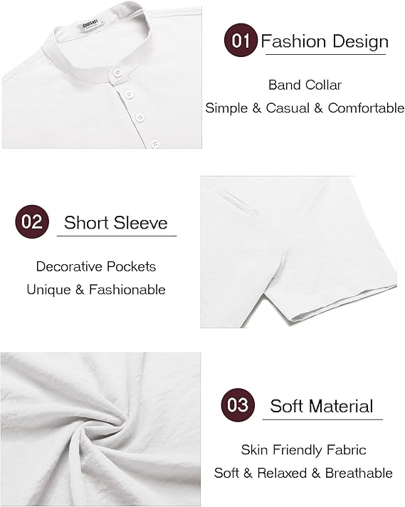 COOFANDY Men's 2 Piece Outfits Short Sleeve Henley Shirts and Shorts Summer Beach Yoga Pants Set