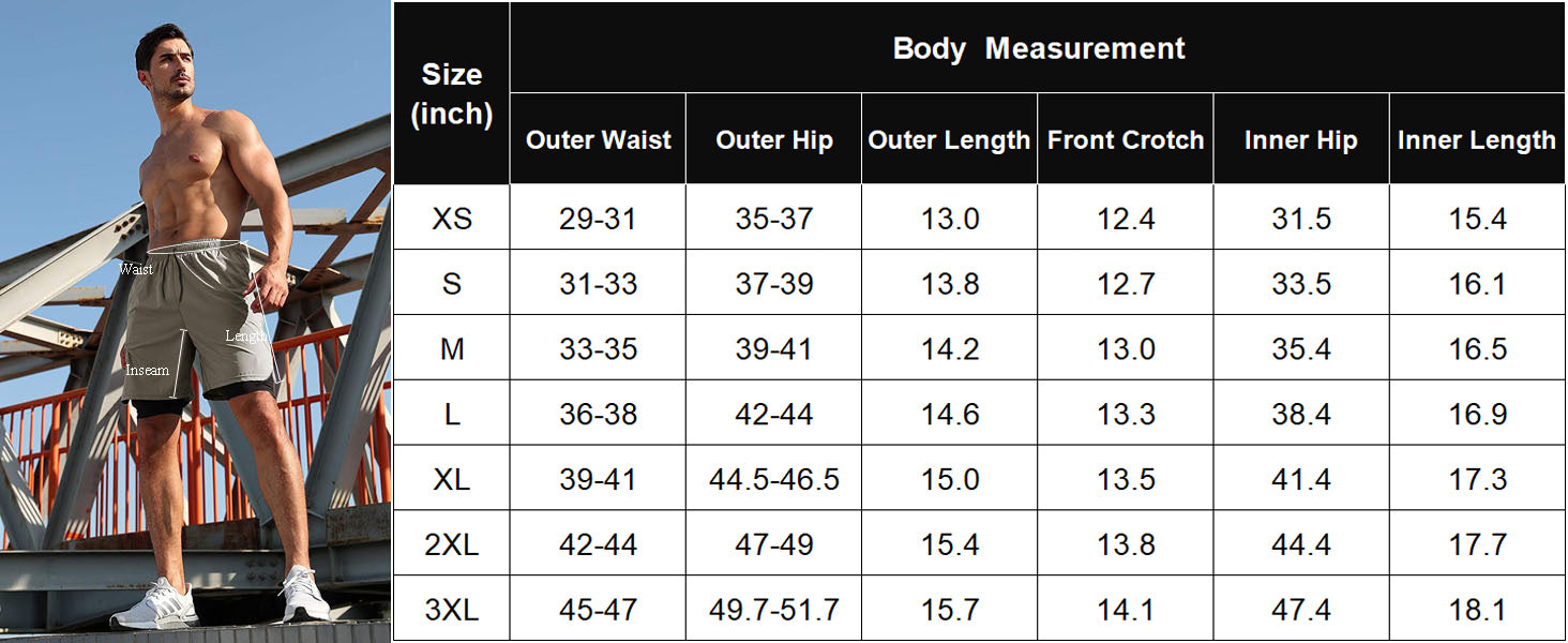 COOFANDY Men's 2 Pack Running Shorts 2 in 1 Workout Shorts Quick Dry Gym Training Athletic Jogger with Phone Pockets