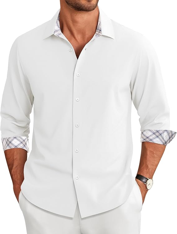 COOFANDY Men's Long Sleeve Button Down Regular Fit Dress Shirt
