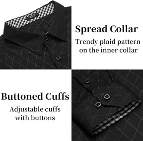 COOFANDY Men's Business Dress Shirt Long Sleeve Slim Fit Casual Button Down Shirt