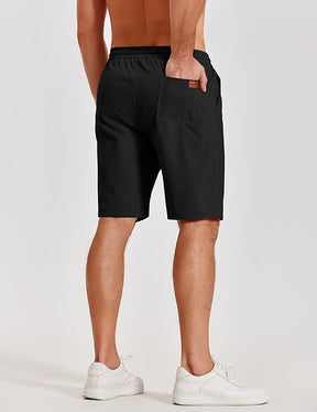 COOFANDY Mens Casual Shorts Cotton Elastic Waist Shorts Drawstring Summer Beach Shorts